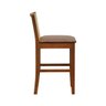Banqueta Média Pérola Madeira Maciça com Telinha C- 62cm Altura - Amêndoa Assento Estofado - 5