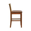 Ver imagem 5 de Banqueta Média Pérola Madeira Maciça com Telinha C- 62cm Altura - Amêndoa Assento Estofado