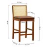 Banqueta Média Pérola Madeira Maciça com Telinha C- 62cm Altura - Amêndoa Assento Estofado - 3