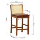 Ver imagem 3 de Banqueta Média Pérola Madeira Maciça com Telinha C- 62cm Altura - Amêndoa Assento Estofado