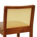 Ver imagem 2 de Banqueta Média Pérola Madeira Maciça com Telinha C- 62cm Altura - Amêndoa Assento Estofado