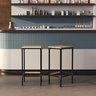 Banqueta em Aço Alta Industrial com Assento de Madeira Maciça 75cm Preto - 1