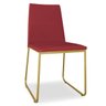 Cadeira de Jantar Jolly Base Metal Dourado Veludo Vermelho - Leal Decorados - 1