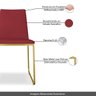 Cadeira de Jantar Jolly Base Metal Dourado Veludo Vermelho - Leal Decorados - 6