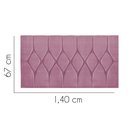 Ver imagem 2 de Painel Estofada Istambul Botão Capitonê 140cm Casal para Cama Box Quarto Suede Rosa Bebê - Gat Magaz