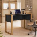 Ver imagem 3 de Mesa Office 5030 Freijó Toq Preto Fosco - Qmovi