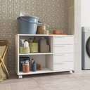 Ver imagem 2 de Armário Balcão para Lavanderia 90cm com 4 Gavetas e Rodízio Brv Móveis