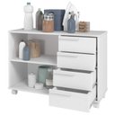 Ver imagem 3 de Armário Balcão para Lavanderia 90cm com 4 Gavetas e Rodízio Brv Móveis