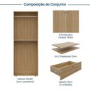 Ver imagem 3 de Módulo 70x180 2 Portas 1 Kit Prateleira 3 Gavetas Frame CabeCasa MadeiraOriginals