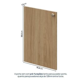 Módulo 70x180 2 Portas 1 Kit Prateleira 3 Gavetas Frame CabeCasa MadeiraMadeira - 6
