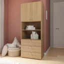 Ver imagem 1 de Módulo 70x180 2 Portas 1 Kit Prateleira 3 Gavetas Frame CabeCasa MadeiraOriginals