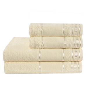 Jogo de Toalhas Banho 5 Peças 100% Algodão Linha Premium Hipoalergenica: Baunilha