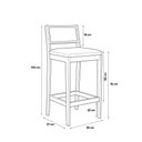 Ver imagem 4 de Banqueta Cozinha Alta Madeira Castanho Kit 2 Encosto Palhinha Austria I03 - D'Rossi