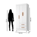 Ver imagem 7 de Quarto Bebê Infantil com Guarda-Roupa 3 Portas e 2 Gavetas com Cômoda 4 Gavetas e 2 Portas Lite Branco