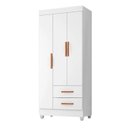 Ver imagem 5 de Quarto Bebê Infantil com Guarda-Roupa 3 Portas e 2 Gavetas com Cômoda 4 Gavetas e 2 Portas Lite Branco