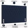 Cabeceira Cama Box Casal 140cm Estofada Frizza P05 Veludo Azul Marinho - Lyam Decor - 4