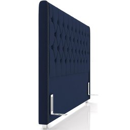 Cabeceira Cama Box Casal 140cm Estofada Frizza P05 Veludo Azul Marinho - Lyam Decor - 2 Cabeceira Cama Box Casal 140cm Estofada Frizza P05 Veludo Azul Marinho - Lyam Decor - 2