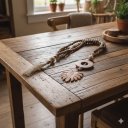 Ver imagem 2 de Enfeite Colar Terço de Mesa Decorativo Marrom Natural_costela de Adão