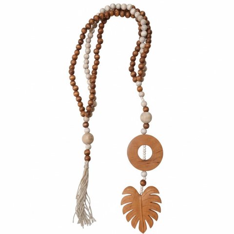 Enfeite Colar Terço de Mesa Decorativo Marrom Natural_costela de Adão