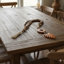 Ver imagem 4 de Enfeite Colar Terço de Mesa Decorativo Marrom Natural_costela de Adão