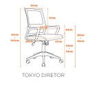 Ver imagem 3 de Mesa Escritório 1,80m X 0,60m Pé Metal e Cadeira Diretor F5 Cor:freijó com Preto