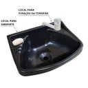 Ver imagem 4 de Pia Lavatório Plástico 4,8l Preta + Sifão Sanfonado Universal 61cm Preto + Torneira Branca + Veda Ro