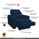 Ver imagem 7 de Poltrona do Papai Confortável Retrátil Reclinável Suede Srj:azul Marinho