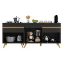 Ver imagem 2 de Kit Armário de Cozinha Balcão para Cooktop 70cm e Gabinete Pia 120cm Veneza Multimóveis Mp2160