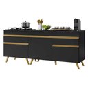 Ver imagem 1 de Kit Armário de Cozinha Balcão para Cooktop 70cm e Gabinete Pia 120cm Veneza Multimóveis Mp2160