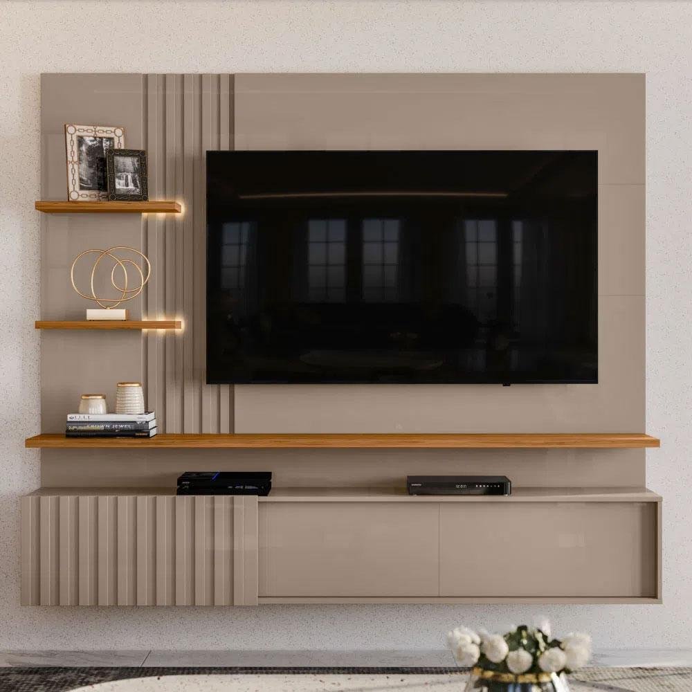 Rack com Painel Atena para TV de 65 Pol Fendi Natural