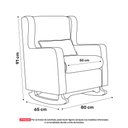 Ver mais imagens de Poltrona de Amamentação e Descanso Zoe com Base Balanço Veludo Azul Marinho - Desk Design