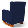 Poltrona de Amamentação e Descanso Zoe com Base Balanço Veludo Azul Marinho - Desk Design - 5