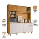 Ver imagem 5 de Armário de Cozinha Compacta Delta 9 Portas 1 Gaveta Ripado 3D Freijó/Off White - Pnr Móveis