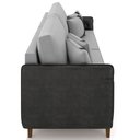 Ver imagem 7 de Sofá 3 Lugares Sala de Estar Living 212cm Asbury K01 Veludo Cinza Claro Couríssimo Preto - Lyam Deco