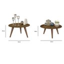Ver imagem 3 de Conjunto 2 Mesas de Centro Redondas Grazi - Pé Palito em Madeira Maciça Freijó - J3 Móveis Freij