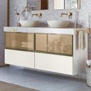 Ver imagem 1 de Conjunto 02 Balcoes Para Banheiro Cj14 Branco Off White