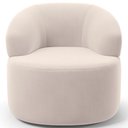 Ver imagem 3 de Kit 02 Poltronas Giratória Orgânica para Sala de Estar Living Helena L02 Suede Bege - Lyam Decor