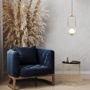 Ver imagem 2 de Luminária Pendente Minimalista Decoração Luxo Dourada 1701