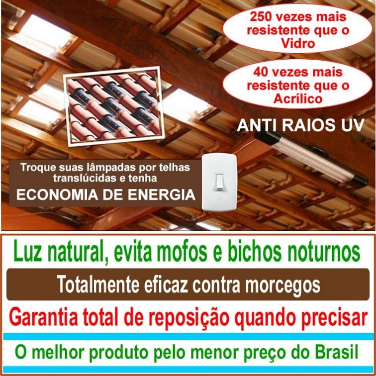 Telha Americana Policarbonato Transparente 7 Peças Plastelha Telha Transparente Policarbonato, Telha - 4