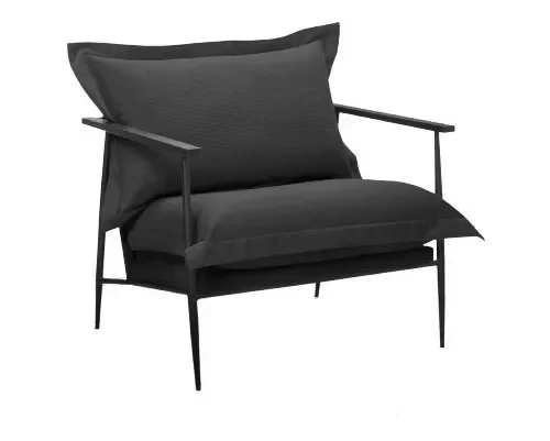 Poltrona Decorativa com Base Preta Sara Cor Preto