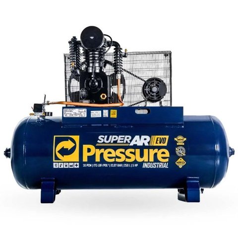 Compressor de Ar Pressure 30pcm I 250l da 175psi Super Evo Trifasico
