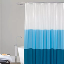 Ver imagem 1 de Cortina Box para Banheiro Pvc 198x180cm Antimofo - Faixas Azul