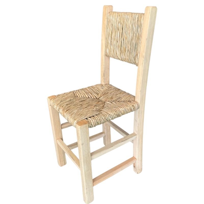 Cadeira de Madeira com Assento e Encosto de Palha:sem Pintura - 5