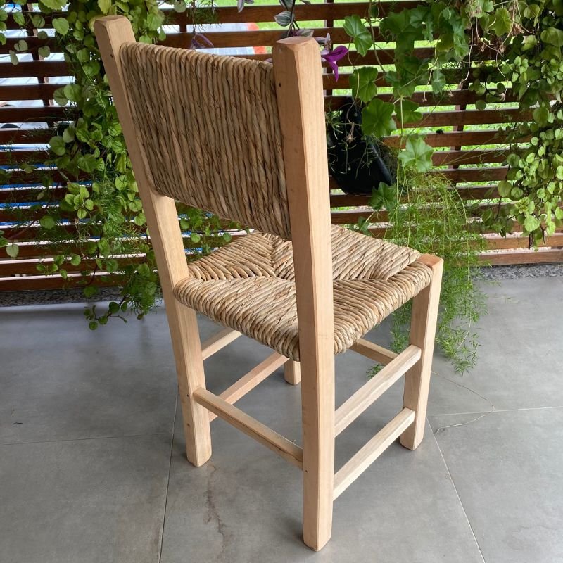 Cadeira de Madeira com Assento e Encosto de Palha:sem Pintura - 10