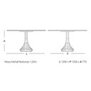 Ver imagem 6 de Mesa Redonda Mahal 4 Lugares Base Madeira Maciça Tampo com Lâmina Natural 120 cm Cor Castanho