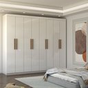 Ver imagem 1 de Guarda-roupa Casal Nirvana 8 Portas 4 gavetas Branco - Panorama Móveis
