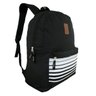 Mochila + Estojo Escolar Juvenil Menino Preta Listras MF2095 - 2