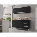 Ver imagem 3 de Armário Aéreo Preto Suspenso P- Cozinha Andreia 150cm C- 4 Portas - Ajl Móveis