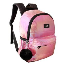 Mochila Escolar Menina Fruta Cor Pocket Brilho 4 A 10 Anos - 1