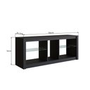 Ver imagem 2 de Rack para Tv Preto Gamer 55 Polegadas 2 Prateleiras Vidro Led Rgb Cor:preto